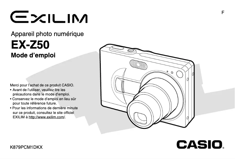Image de la première page du manuel de l'appareil Exilim EX-Z50