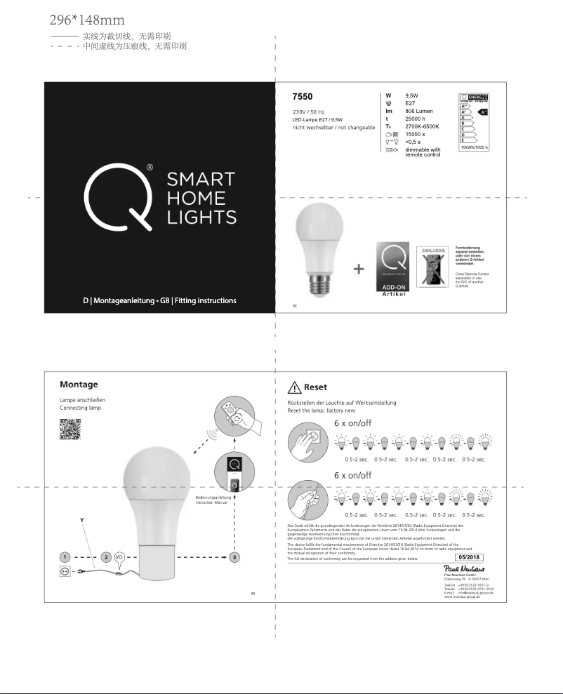 Page 1 de la notice Manuel utilisateur Paul Neuhaus Q-Bulb