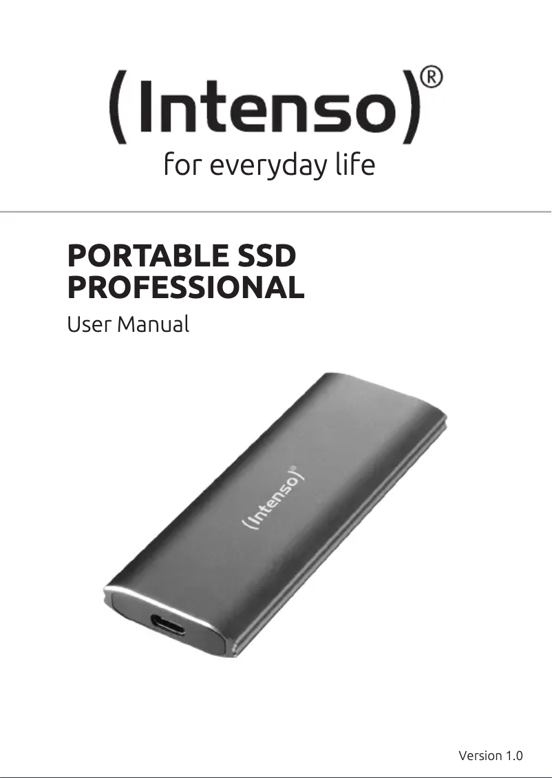 Page n°1 - Manuel utilisateur Intenso External SSD Professional