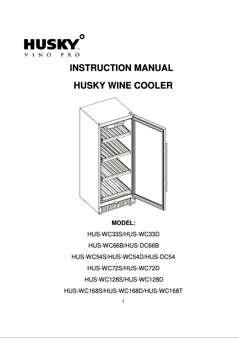 Page 1 de la notice Manuel utilisateur Husky US-WC-66B