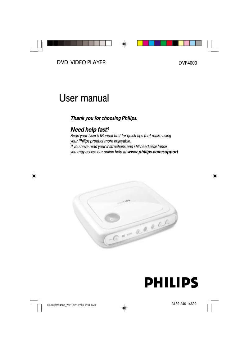 Page n°1 - Manuel utilisateur Philips DVP4000