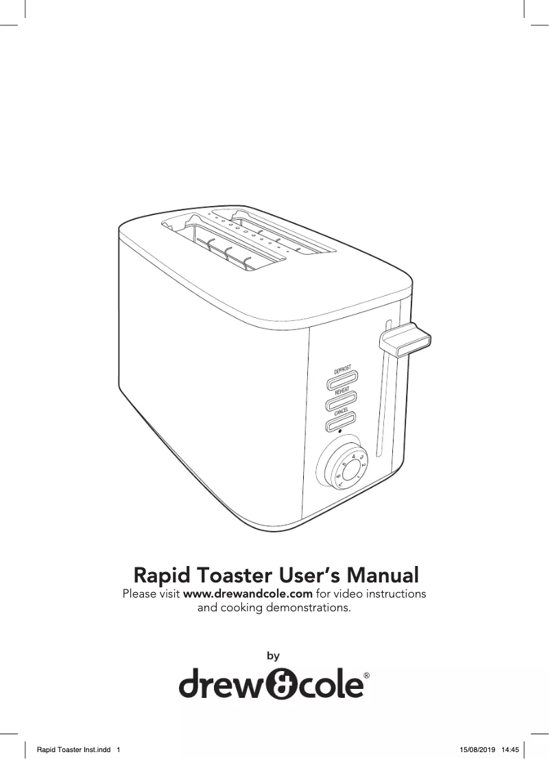 Page n°1 - Manuel utilisateur Drew & Cole Rapid Toaster