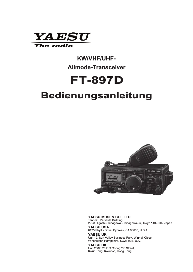 Page 1 de la notice Manuel utilisateur Yaesu FT-897D