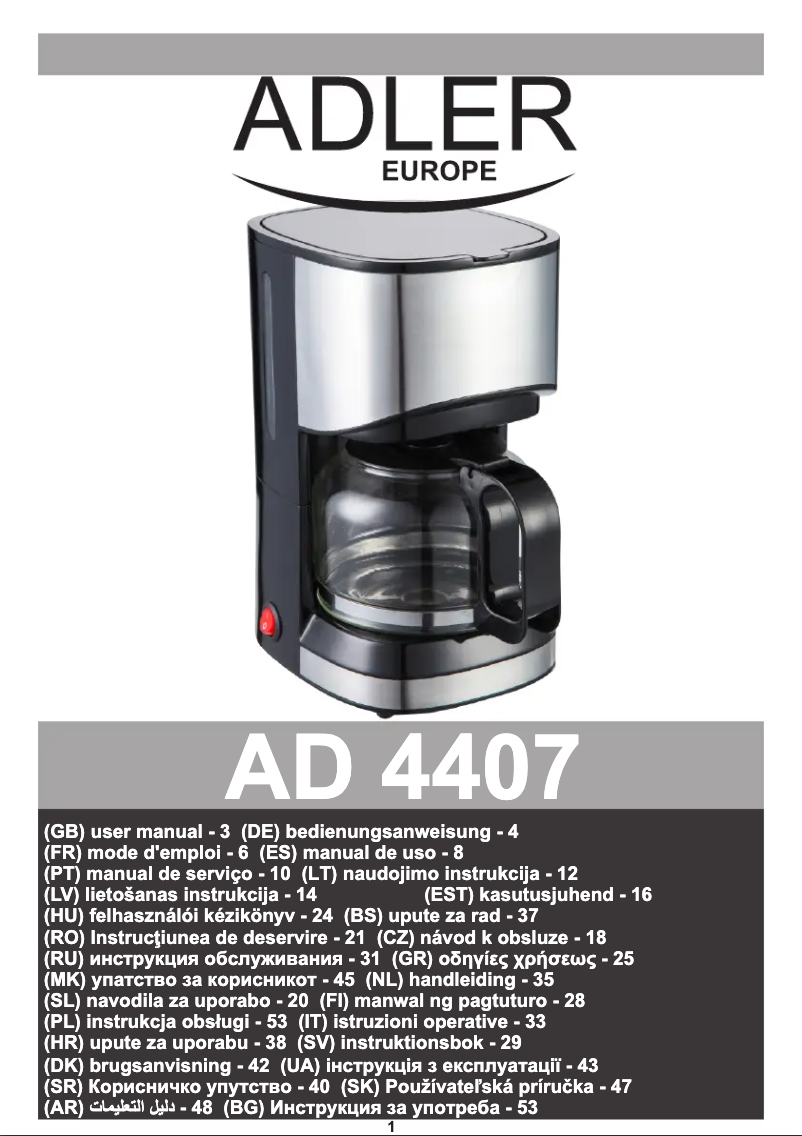 Image de la première page du manuel de l'appareil AD 4407