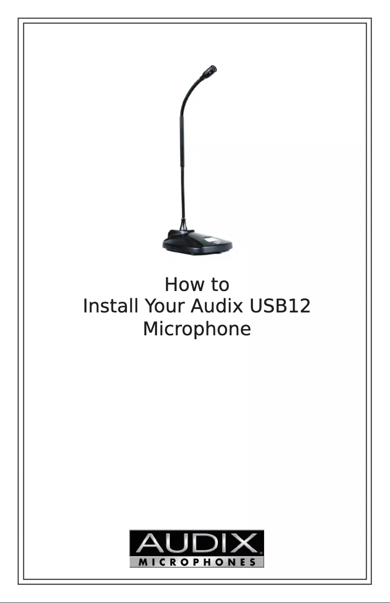 Page n°1 - Manuel utilisateur Audix USB12