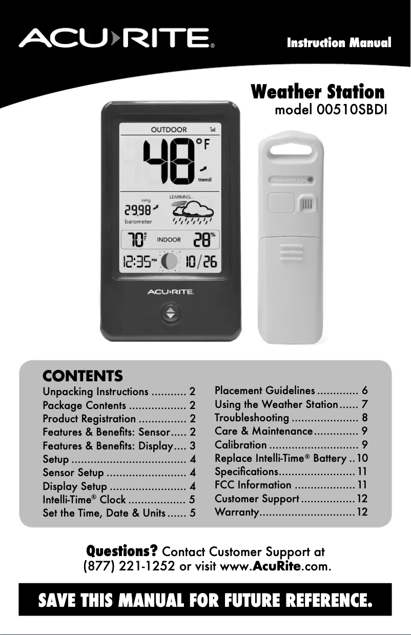 Image de la première page du manuel de l'appareil 00510SBDI