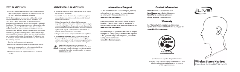 Page 1 de la notice Manuel utilisateur iLive IAEP48B