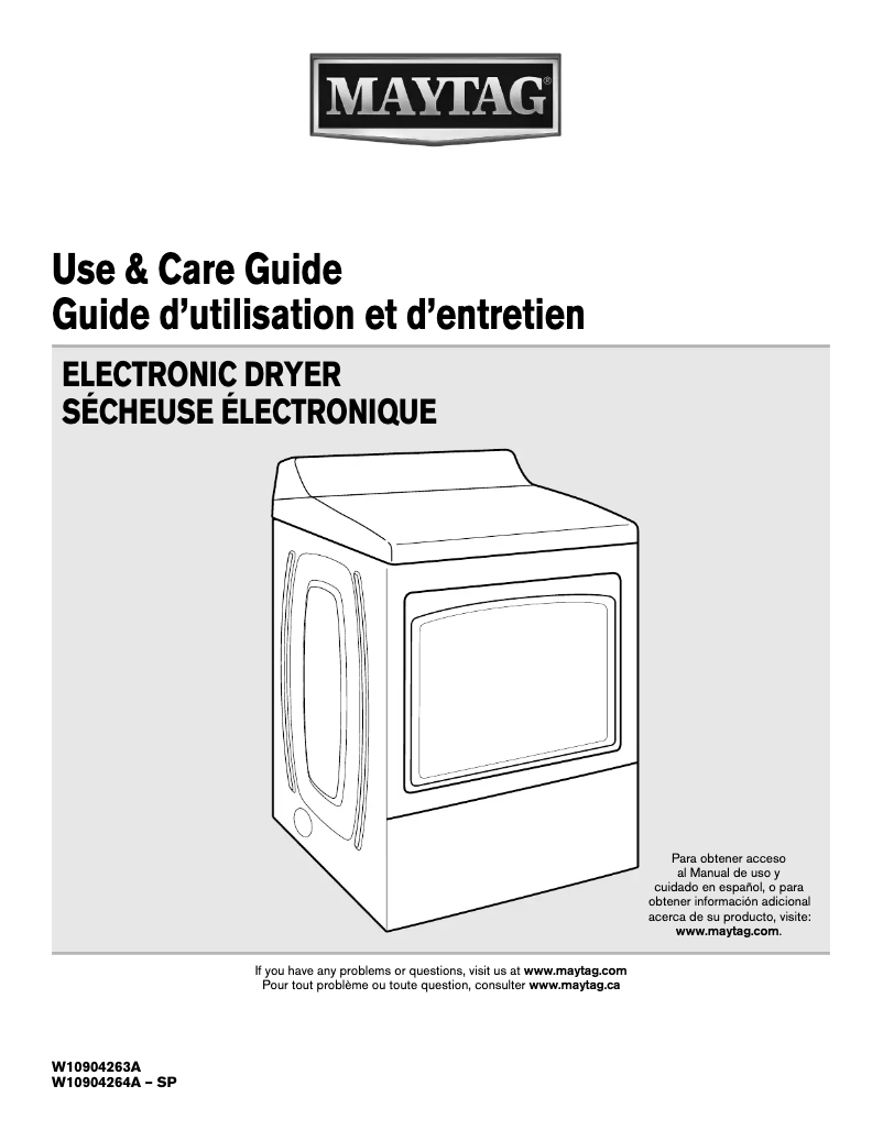 Page 1 de la notice Manuel utilisateur Maytag MGDB765FC