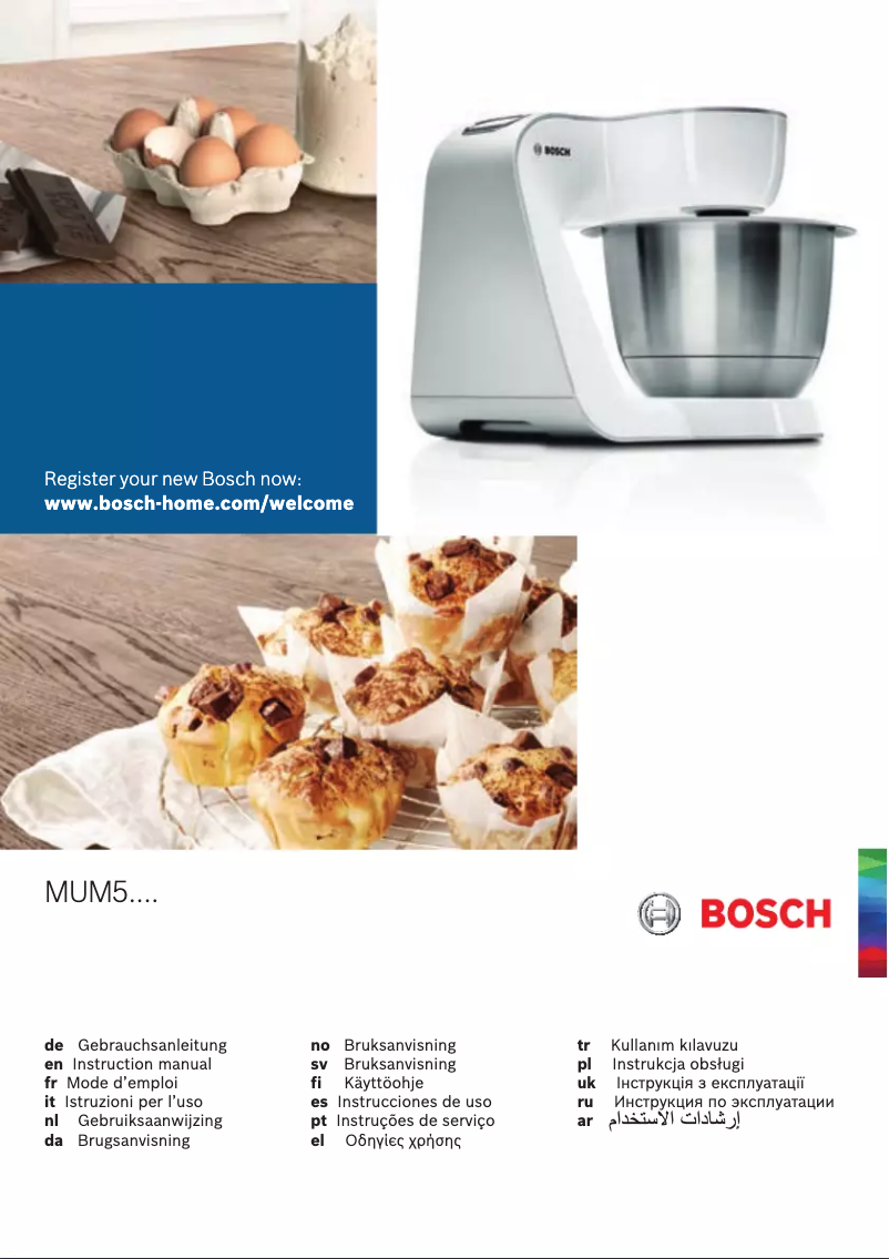Page n°1 - Manuel utilisateur Bosch MUM54230 Styline