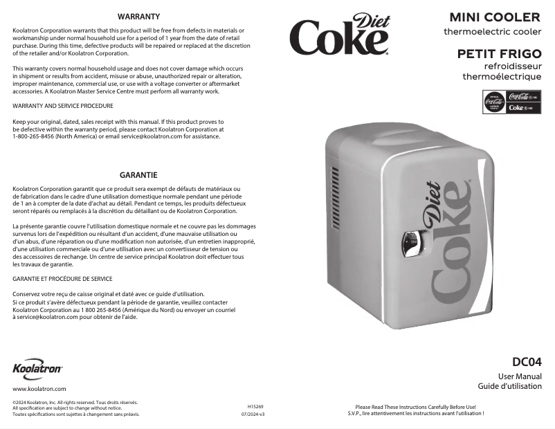 Image de la première page du manuel de l'appareil DC04