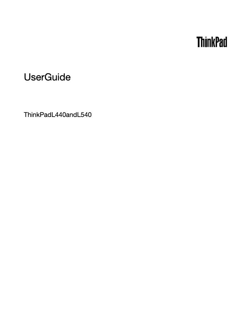 Image de la première page du manuel de l'appareil ThinkPad L440