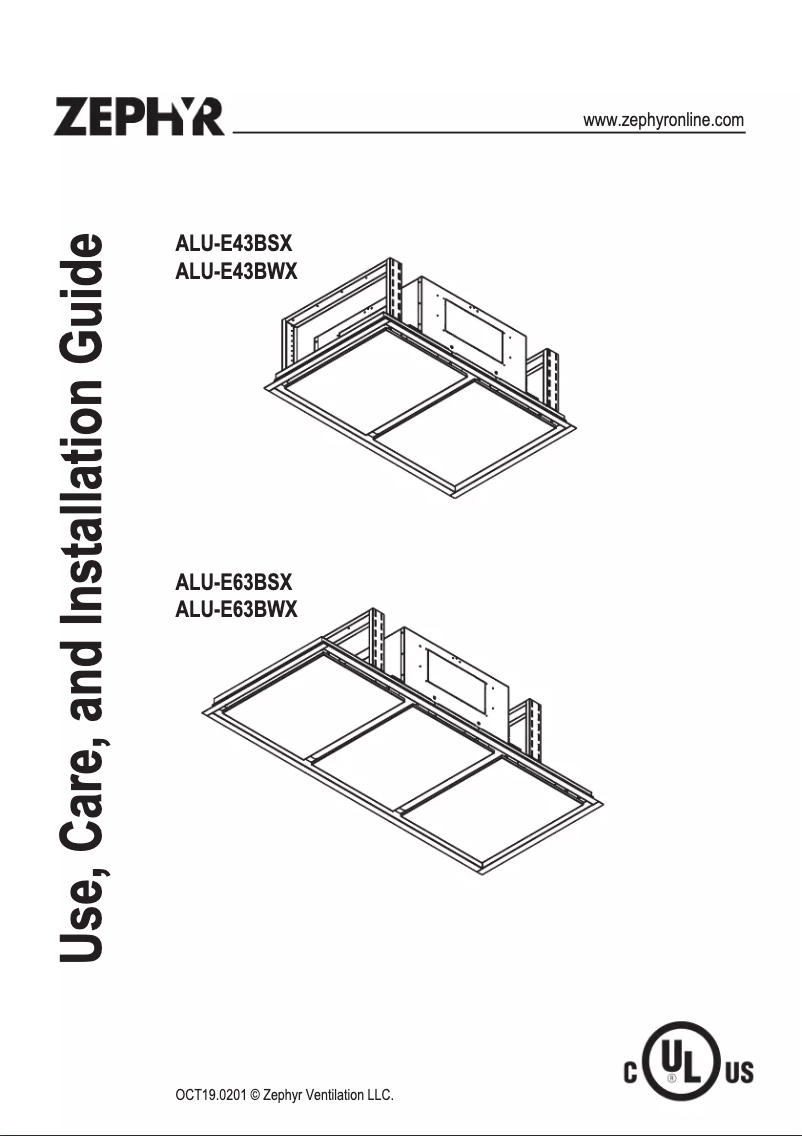 Page 1 de la notice Manuel utilisateur Zephyr ALU-E43BWX