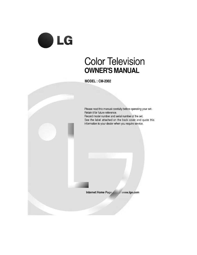 Page n°1 - Manuel utilisateur LG RP-20CB10