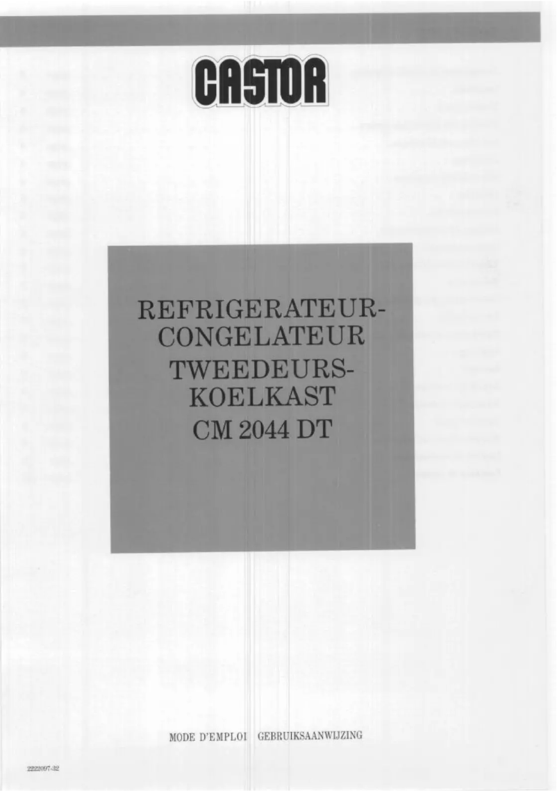 Page 1 de la notice Manuel utilisateur Castor CM 2044 DT