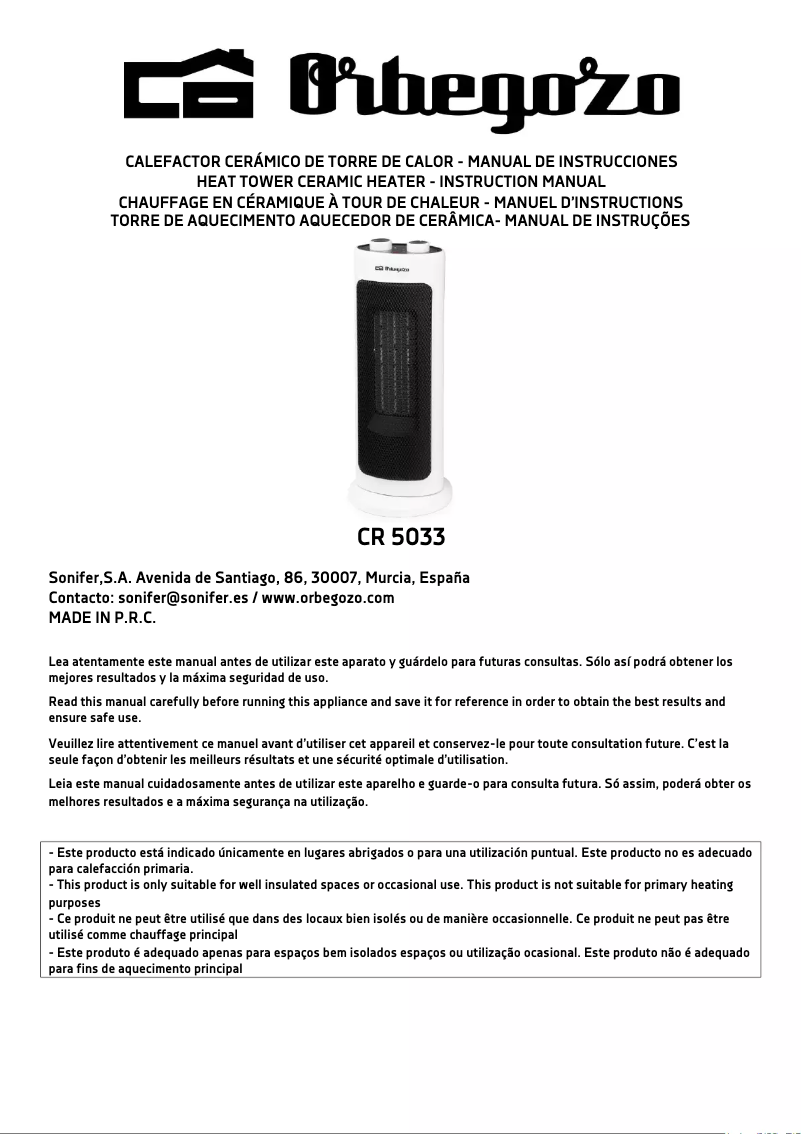 Image de la première page du manuel de l'appareil CR 5033