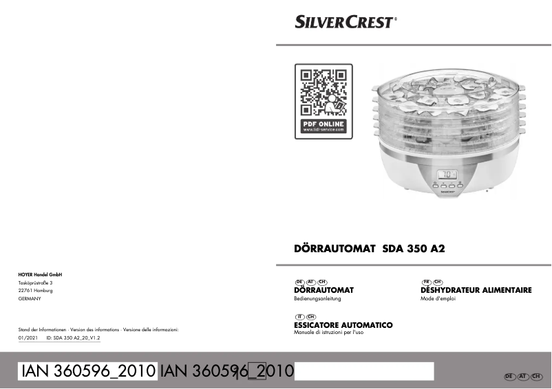 Página 1 del manual Manual de usuario SilverCrest SDA 350 A2