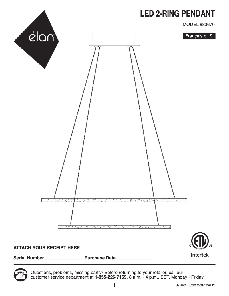 Page 1 de la notice Manuel utilisateur Elan Hyvo 83670
