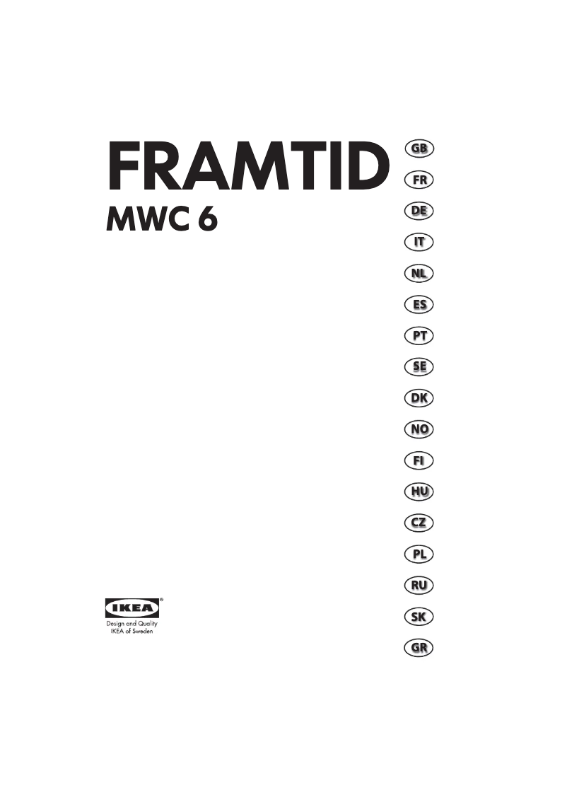 Page 1 de la notice Manuel utilisateur Whirlpool Framtid MWC 6