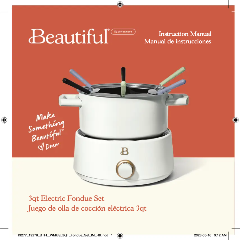 Page 1 de la notice Manuel utilisateur Beautiful 3qt Electric Fondue Set