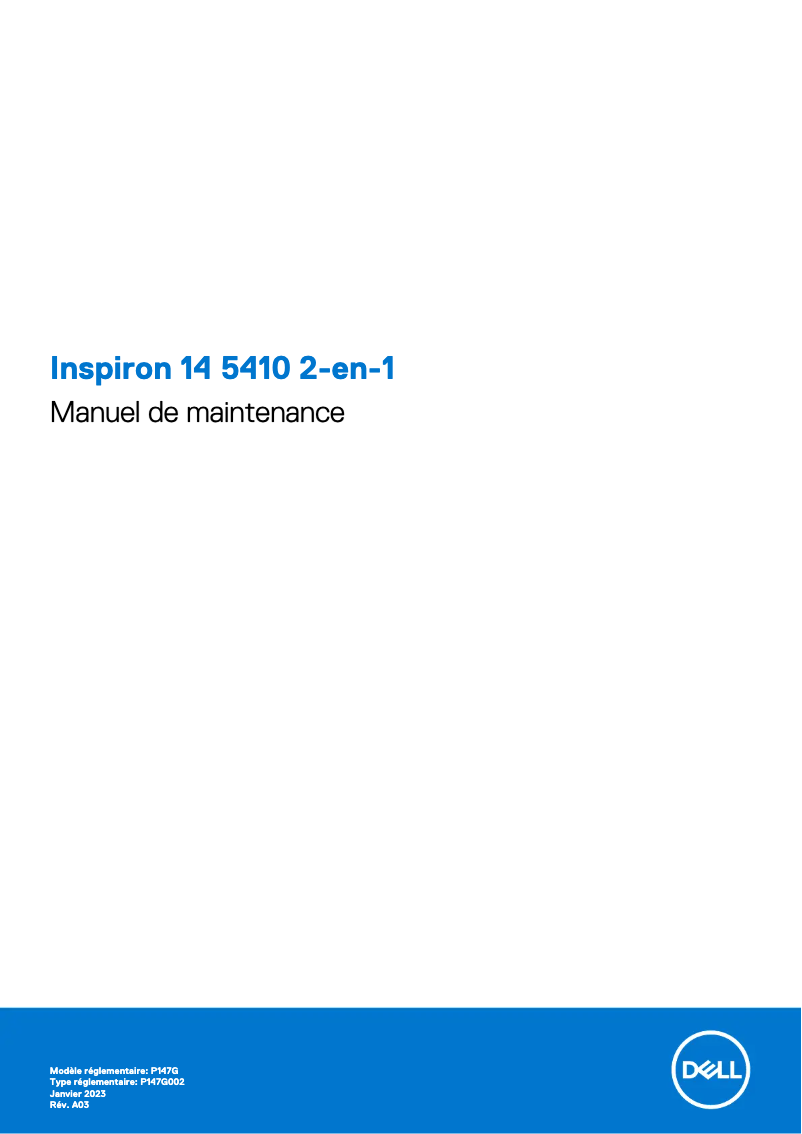 Page 1 de la notice Manuel utilisateur Dell Inspiron 14 5410