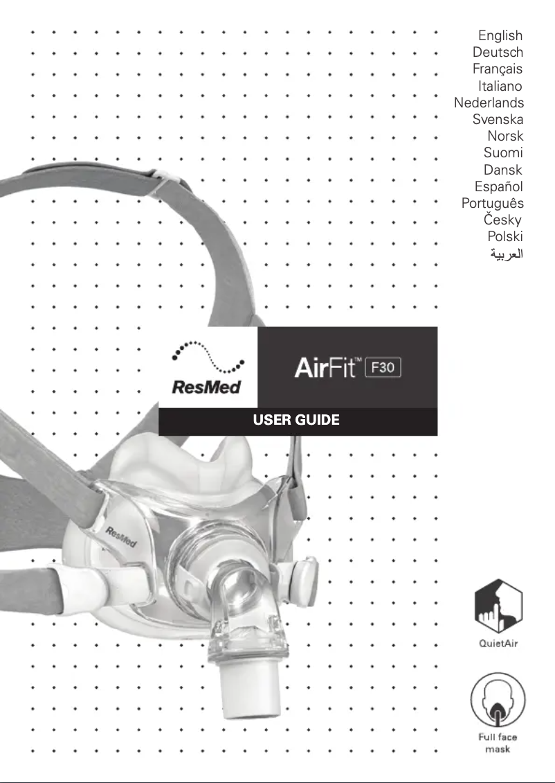 Page n°1 - Manuel utilisateur ResMed AirFit F30