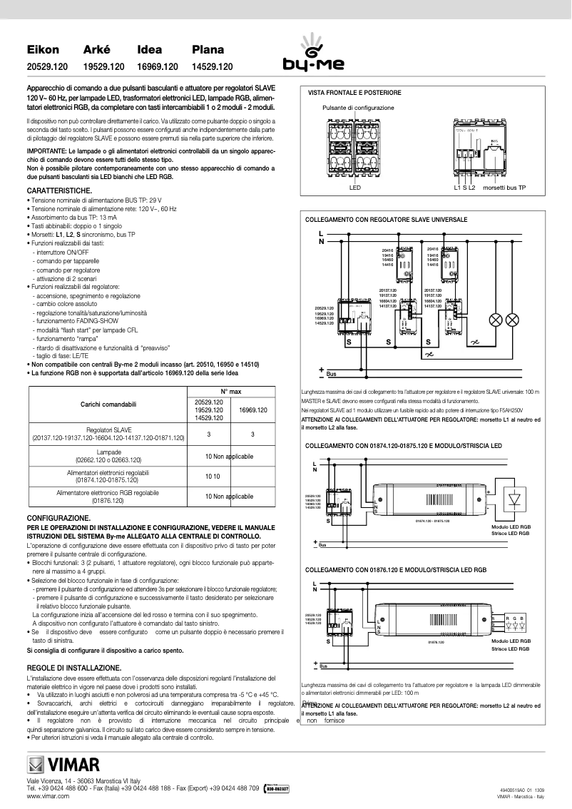 Page n°1 - Manuel utilisateur Vimar 20529.120
