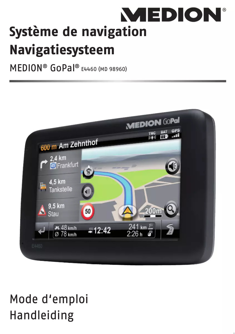 Page 1 de la notice Manuel utilisateur Medion GoPal E4460 M40 (MD 98960)