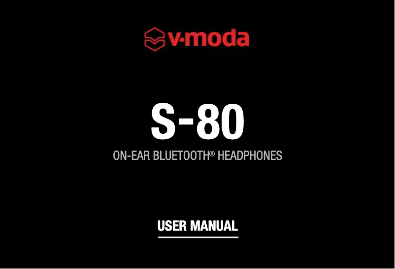 Page 1 de la notice Manuel utilisateur V-Moda S-80