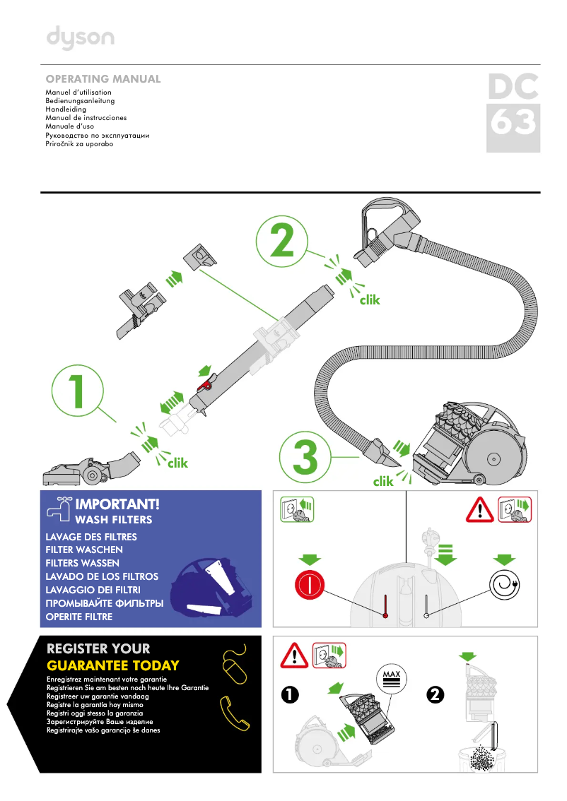 Page 1 de la notice Manuel utilisateur Dyson DC63