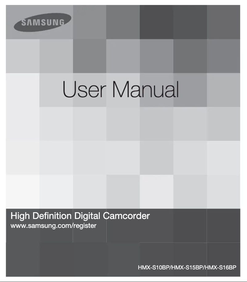 Page n°1 - Manuel utilisateur Samsung HMX-S10BP