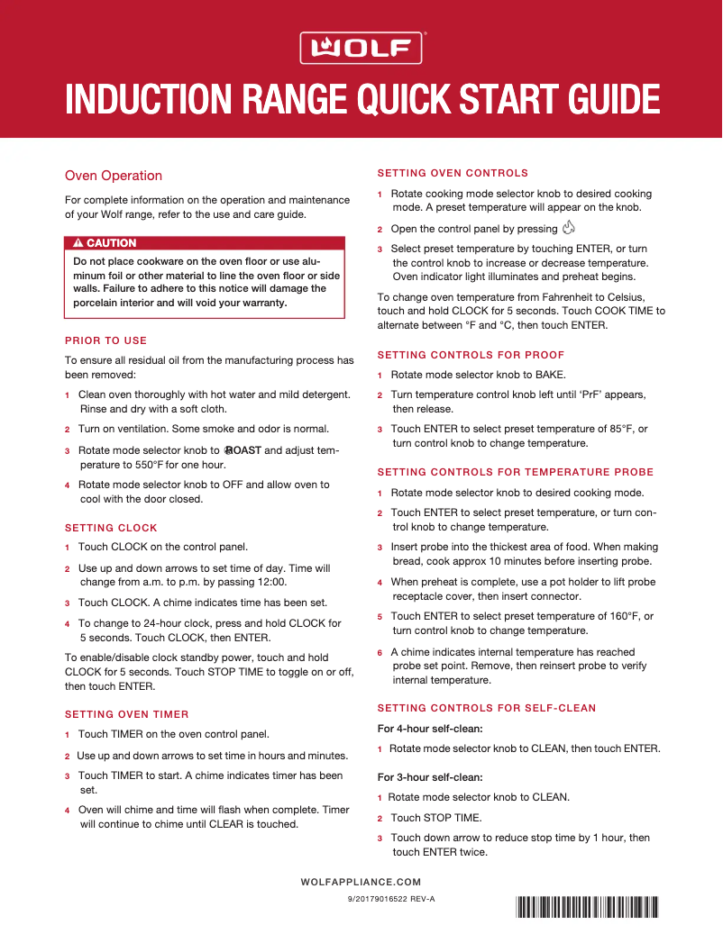 Page 1 de la notice Guide de démarrage rapide Wolf CI152TF/S