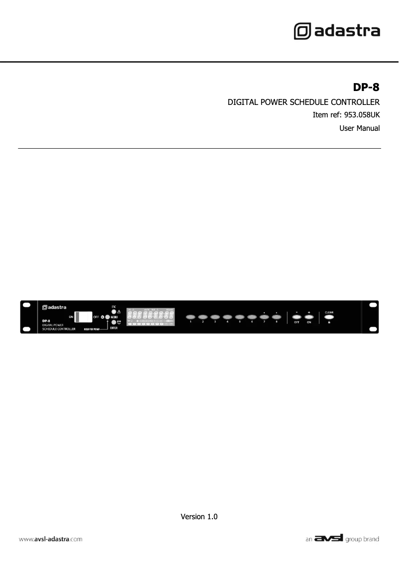 Image de la première page du manuel de l'appareil DP-8