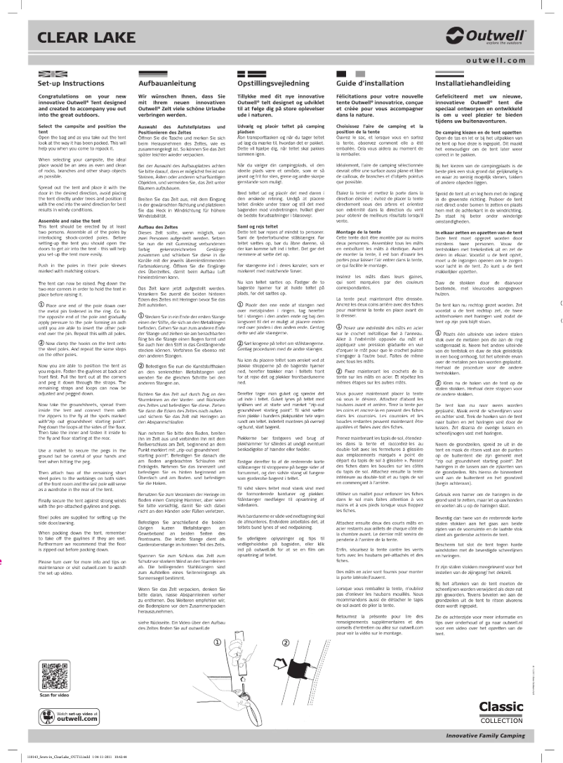 Página 1 del manual Manual de usuario Outwell Classic Clear Lake