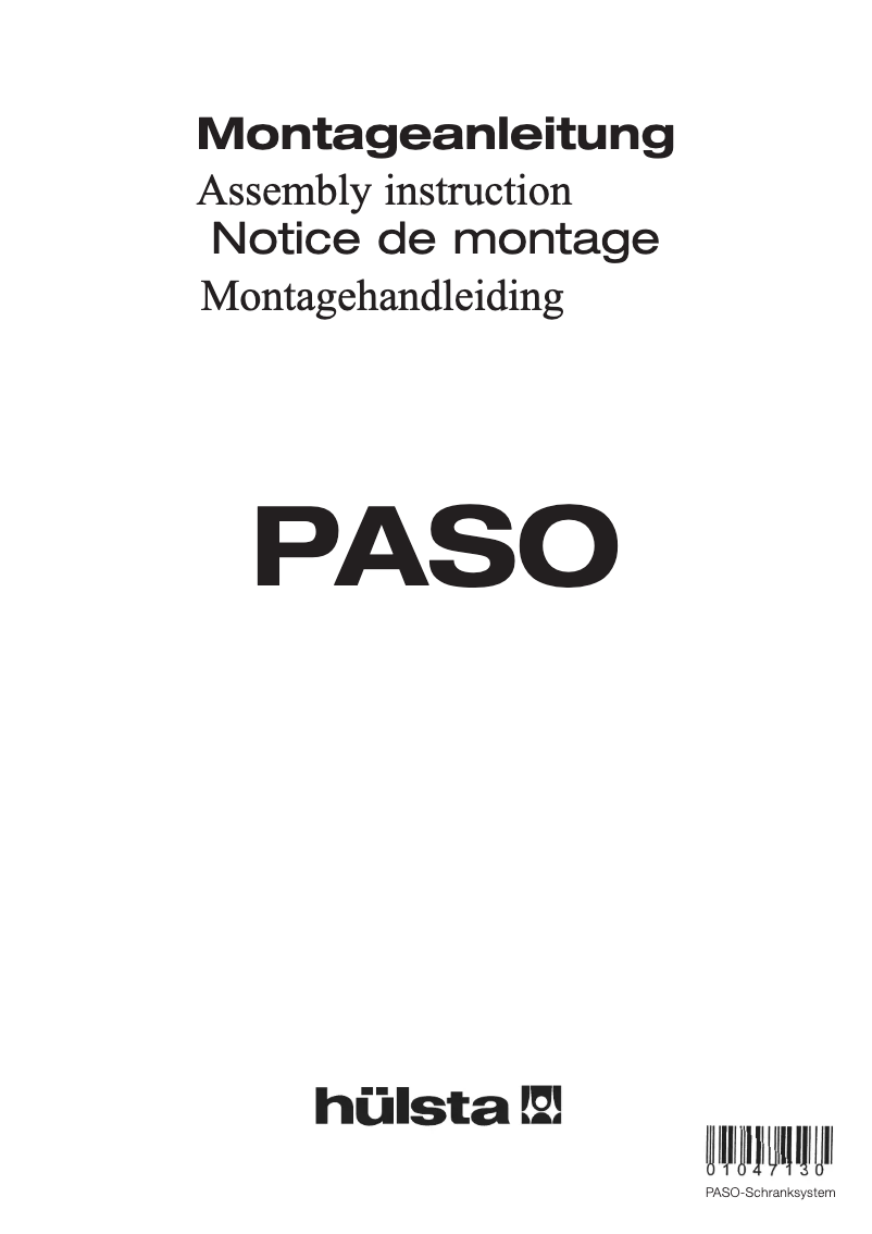 Página 1 del manual Manual de usuario Hülsta PASO