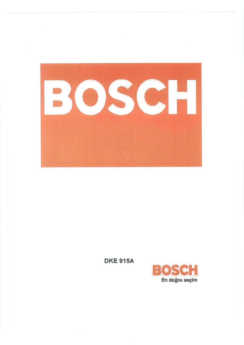 Page n°1 - Mode d'emploi Bosch DKE915A