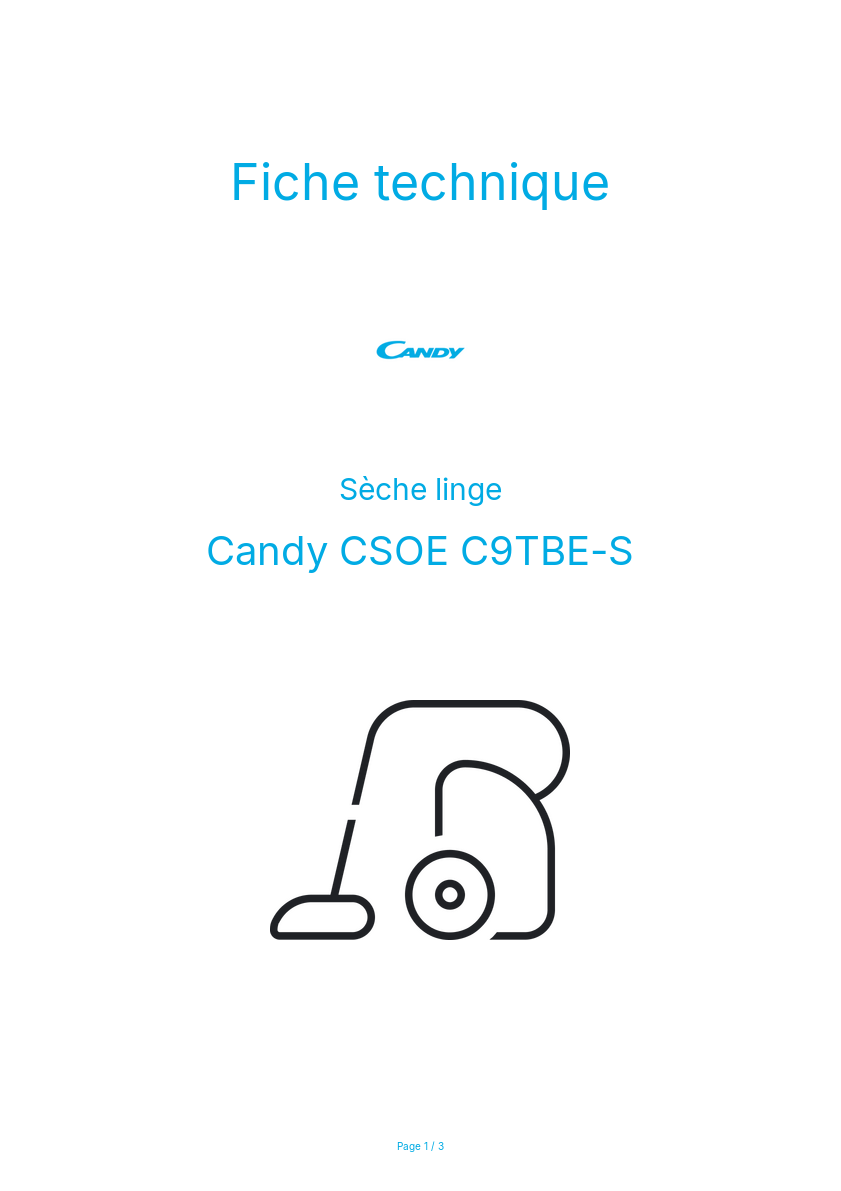 Image de la première page du manuel de l'appareil CSOE C9TBE-S