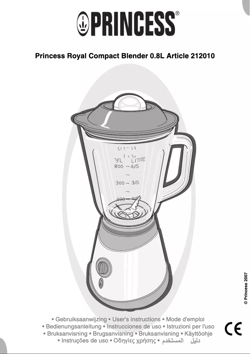 Page 1 de la notice Manuel utilisateur Princess 212010 Royal Compact