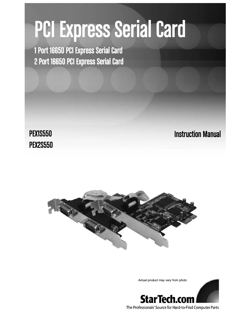 Page n°1 - Manuel utilisateur StarTech.com PEX2S550