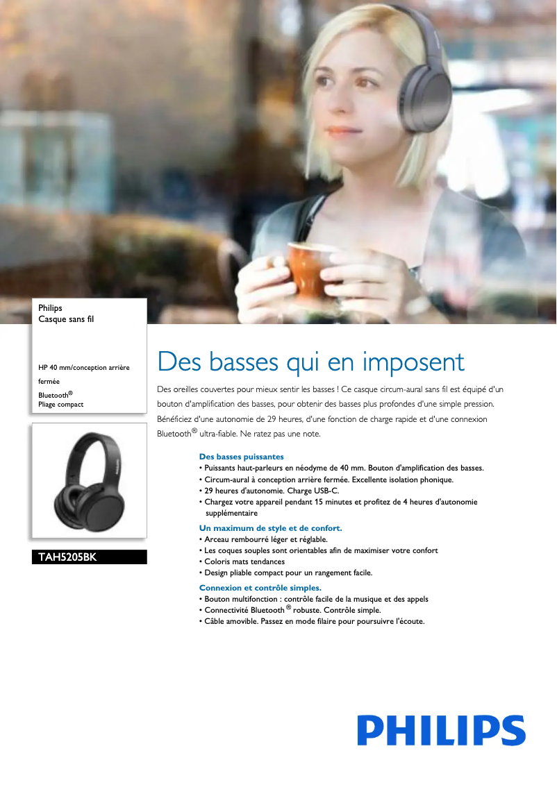 Page 1 de la notice Manuel utilisateur Philips TAH5205