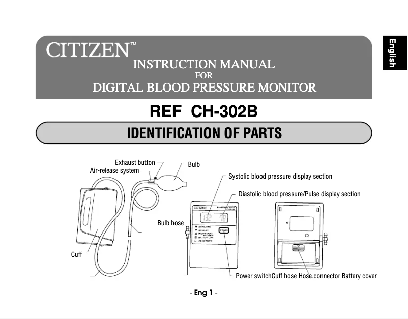 Page 1 de la notice Manuel utilisateur Citizen CH-302B