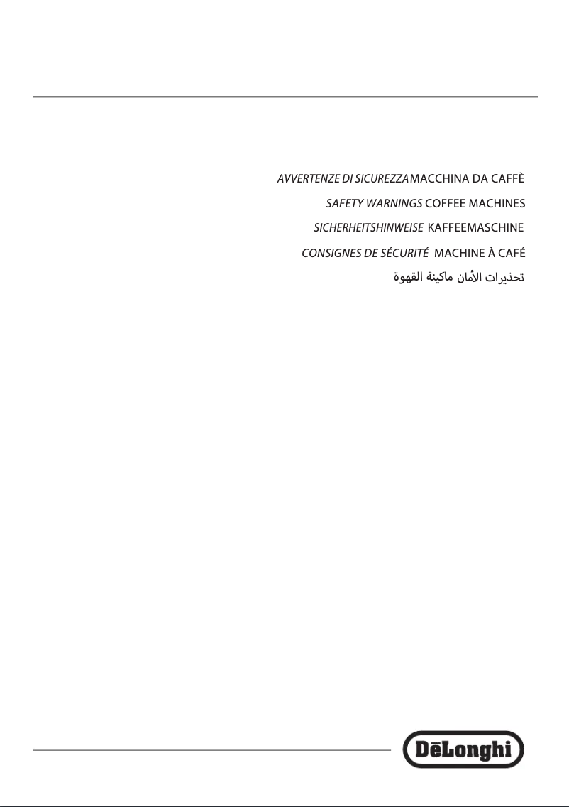 Page n°1 - Instructions de sécurité DeLonghi ECAM23.463.B