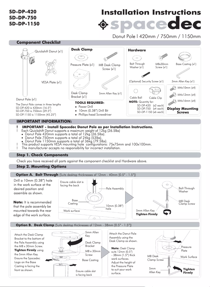 Image de la première page du manuel de l'appareil SD-DP-1150