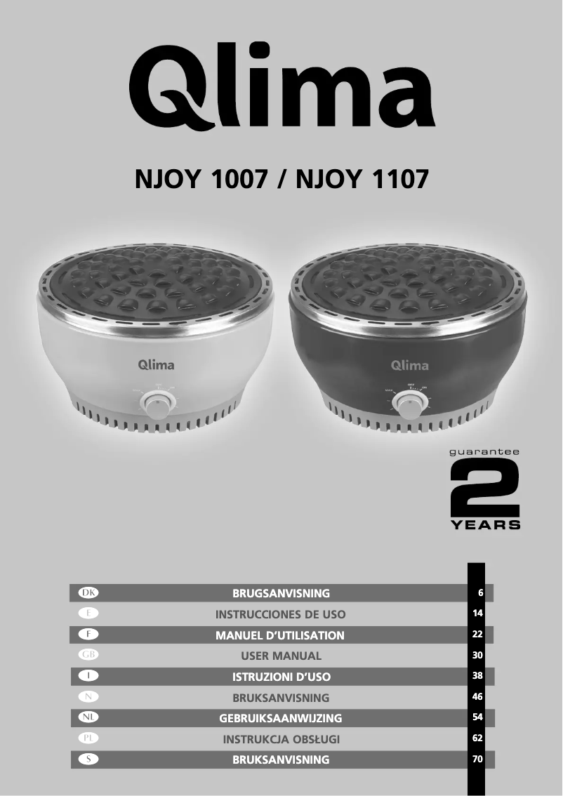 Página 1 del manual Manual de usuario Qlima NJOY 1007