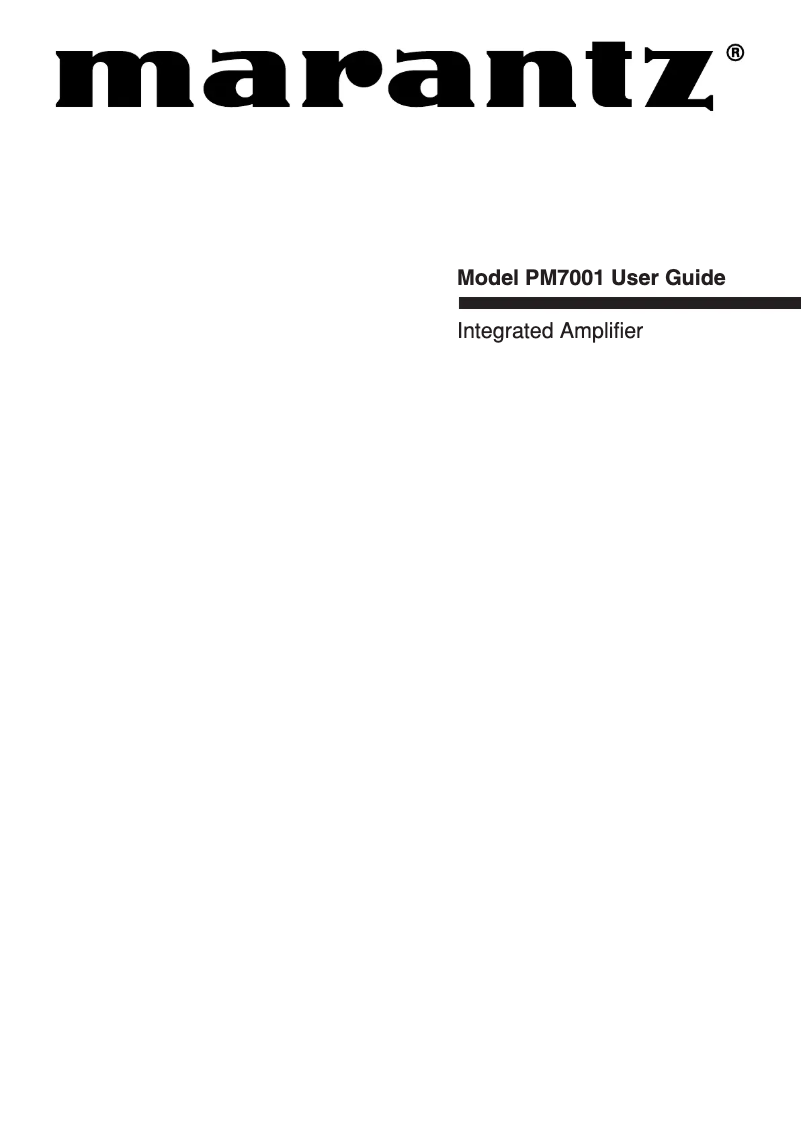 Page 1 de la notice Manuel utilisateur Marantz PM7001