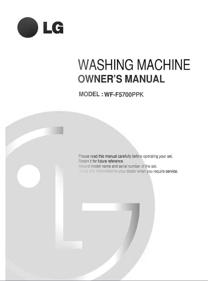 Page 1 de la notice Manuel utilisateur LG WF-F5700PPK