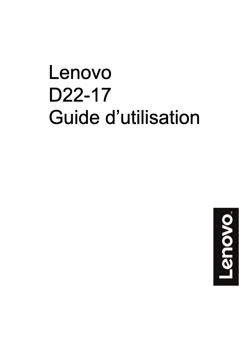 Page 1 de la notice Manuel utilisateur Lenovo D22-17