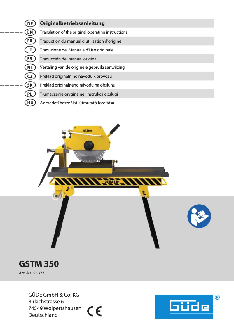 Page n°1 - Manuel utilisateur Güde GSTM 350