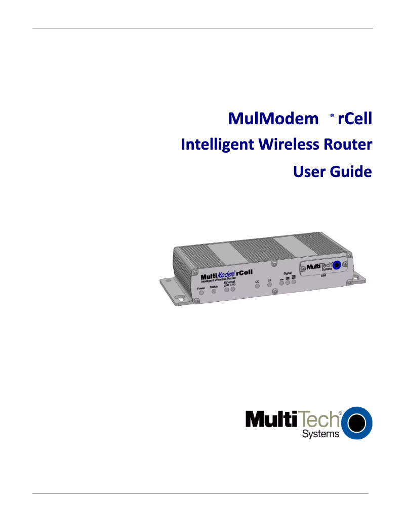 Page n°1 - Manuel utilisateur Multitech MultiModem rCell