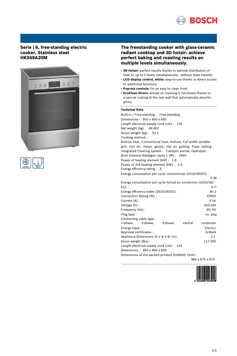 First page image of the manual for HKS59A20M