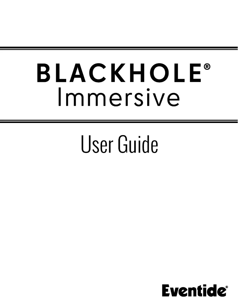 Page 1 de la notice Manuel utilisateur Eventide Blackhole